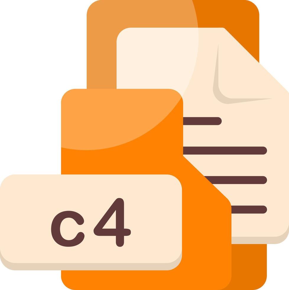 c4 File Format Folder Icon Flat Style Design vector