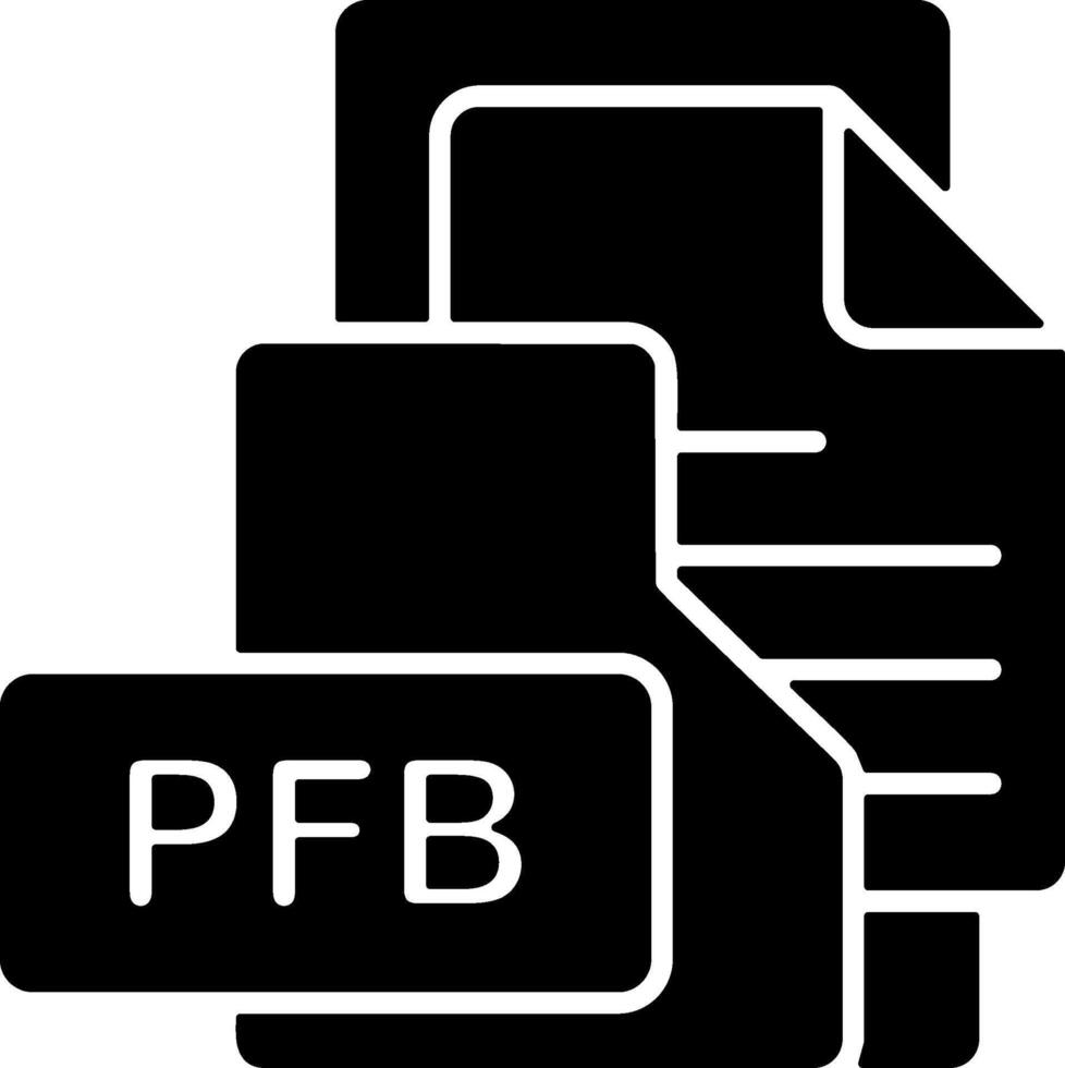 PFB File Format Folder Icon Solid Style Design vector