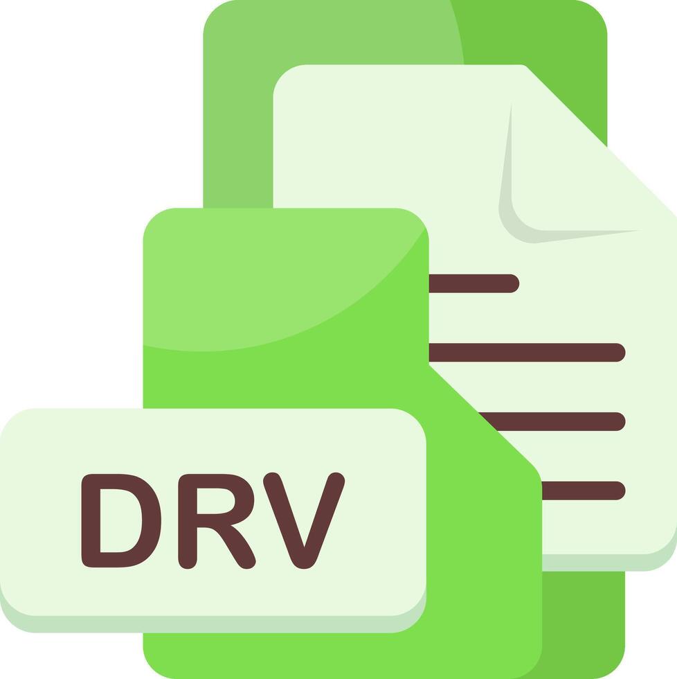 DRV File Format Folder Icon Flat Style Design vector