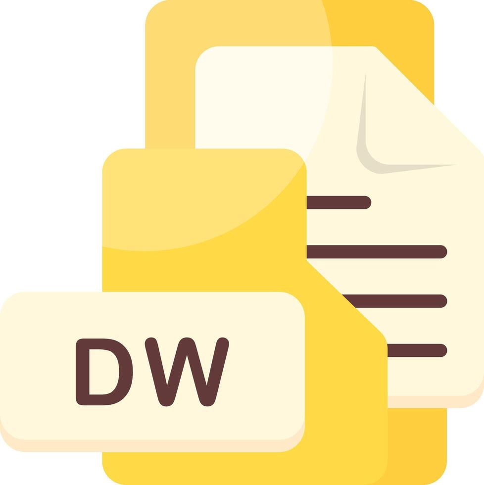 DW File Format Folder Icon Flat Style Design vector