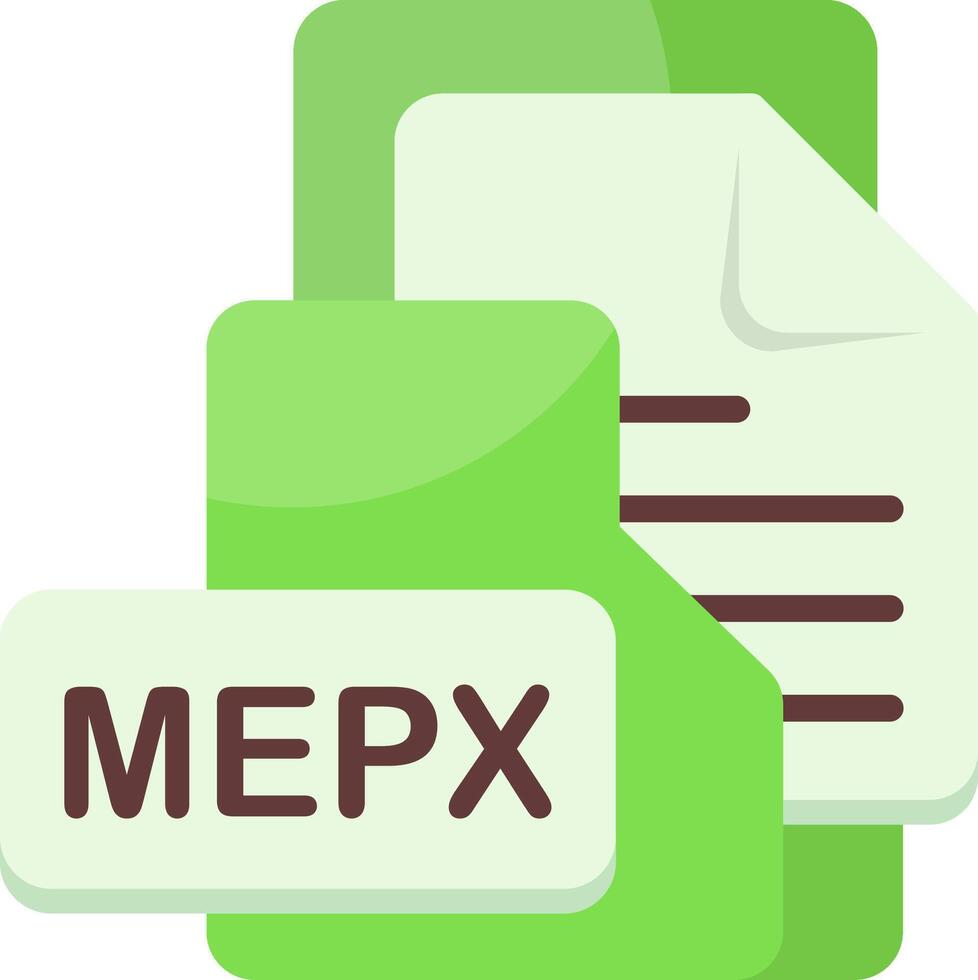 MEPX File Format Folder Icon Flat Style Design vector