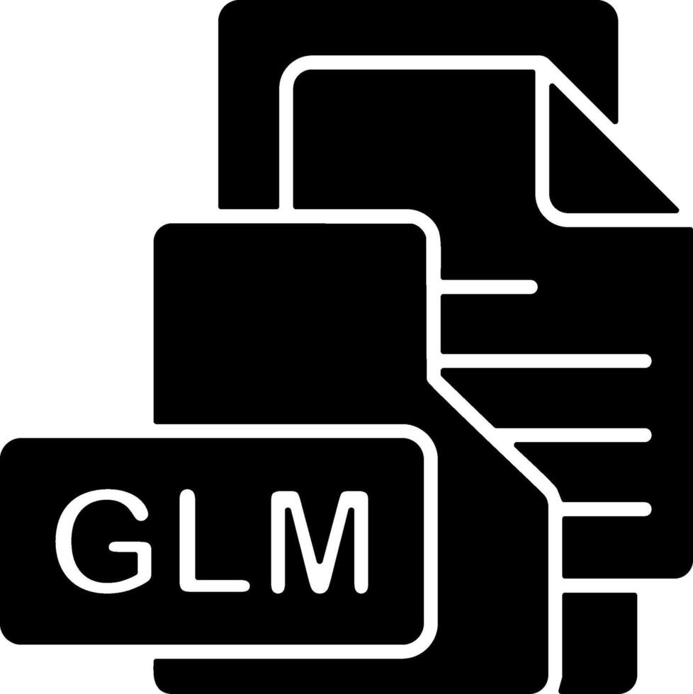 GLM File Format Folder Icon Solid Style Design vector