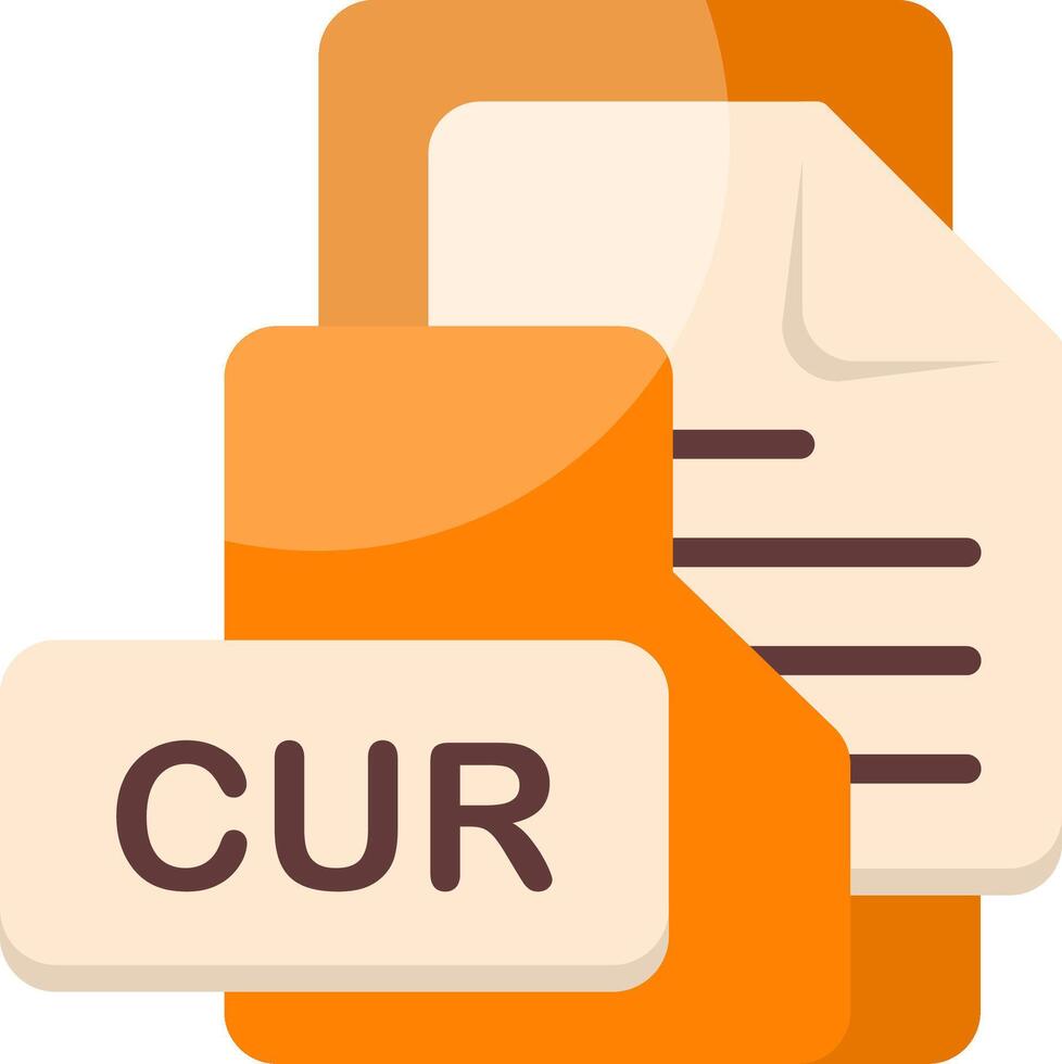 CUR File Format Folder Icon Flat Style Design vector