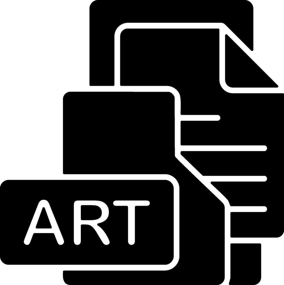 ART File Format Folder Icon Solid Style Design vector