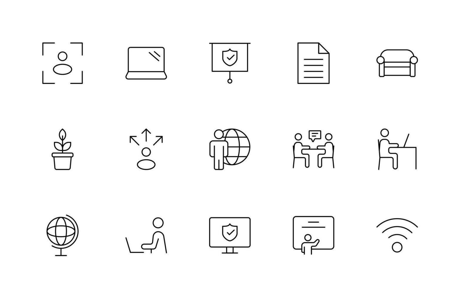 Teamwork icons set of coworking space icons. Business teamwork, team building, work group, and human resources and more. vector