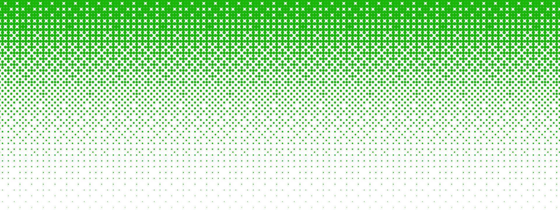 Green bitmap gradient texture. Fading pixelated 8 bit gradation pattern. Repeating dotted dither halftone background. Raster game halfton patern. Vanishing comic pop art overlay backdrop. vector