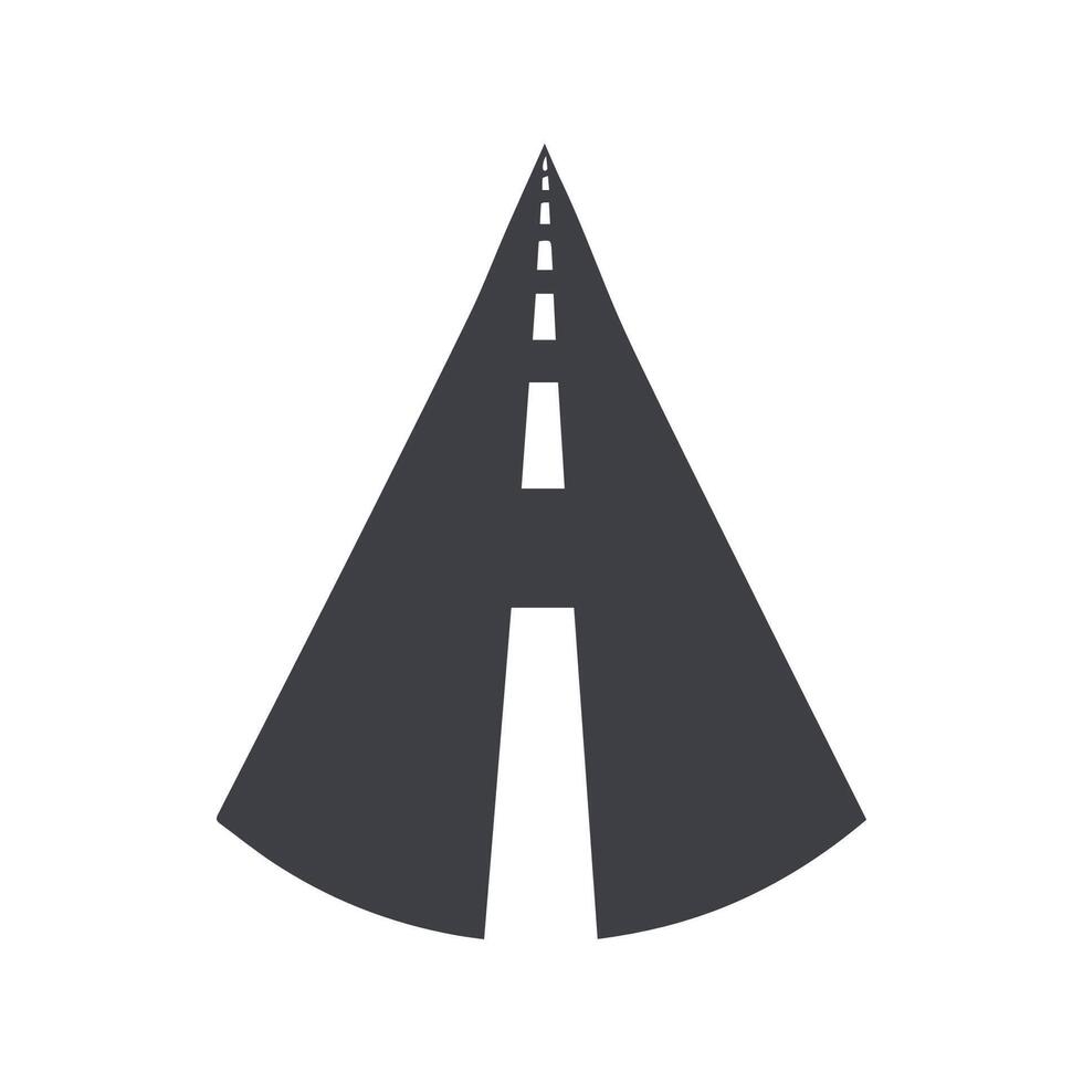 Dynamic speed line highway logo representing fast road connection vector