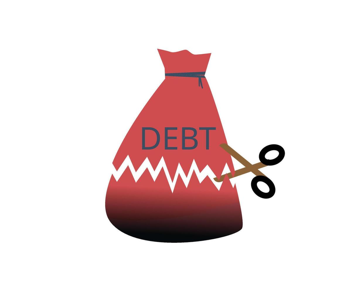 Haircut is a debt restructuring and finance to reduce in the value that creditors agree to receive on the debt owed to them vector