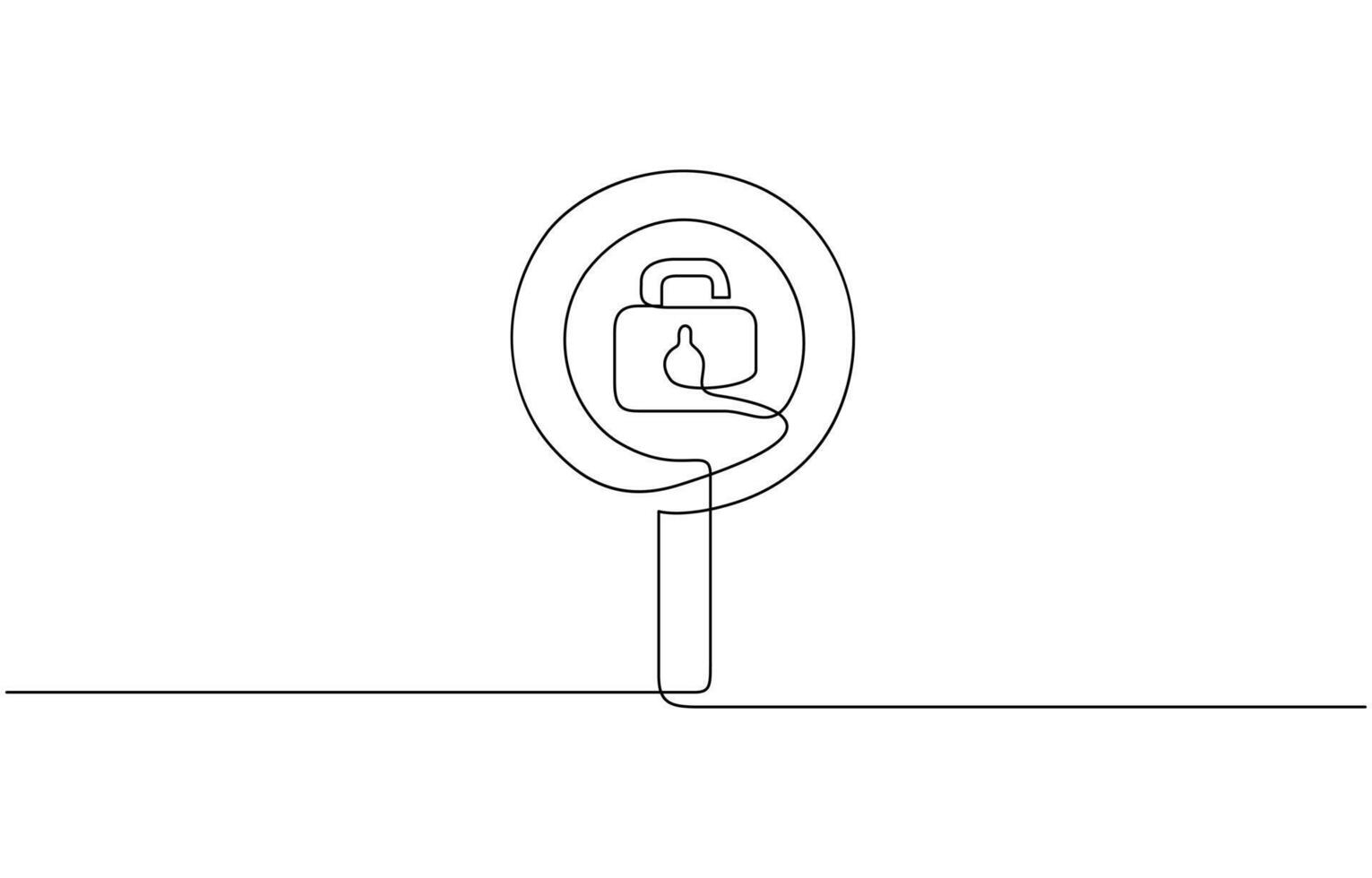 Magnifying glass with profile icon continuous one line pro drawing editable outline vector