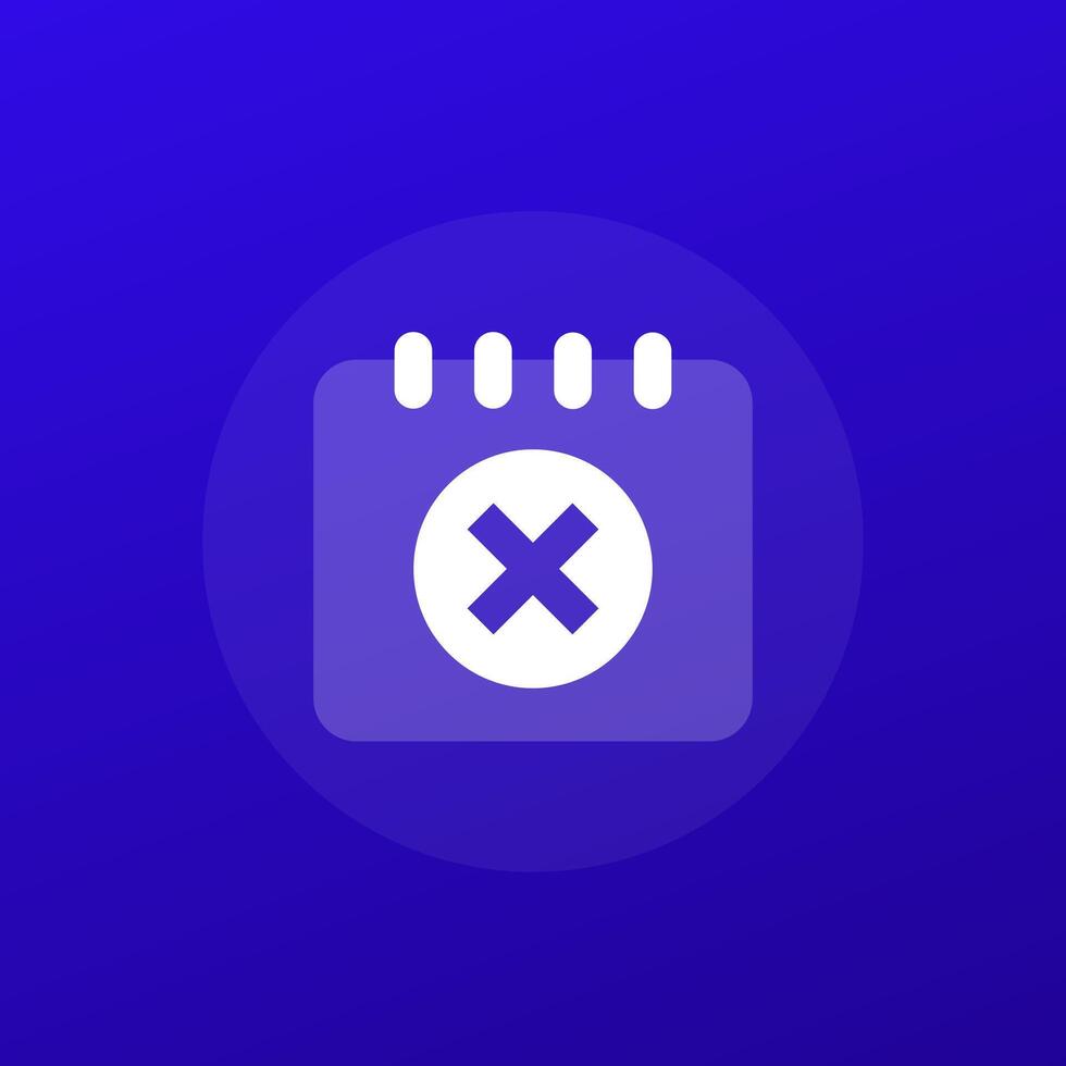Cancel appointment icon with a calendar, transparent design vector