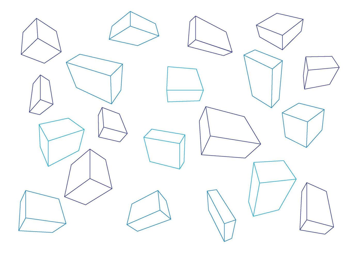 Rectangles in 3-point perspective without the horizon line vector