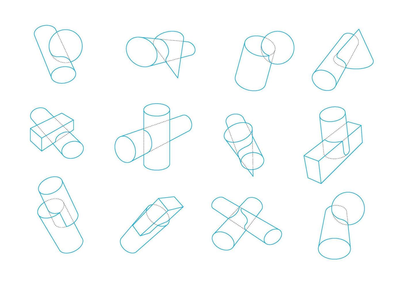 The additional cylinder forms are manipulated by the other forms vector