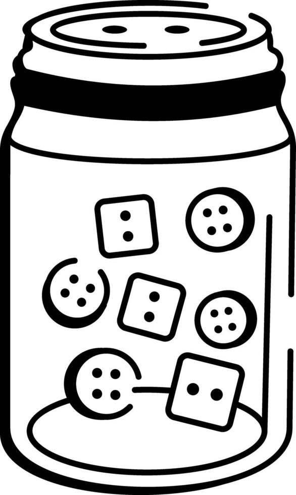 A drawing style icon showing button jar vector