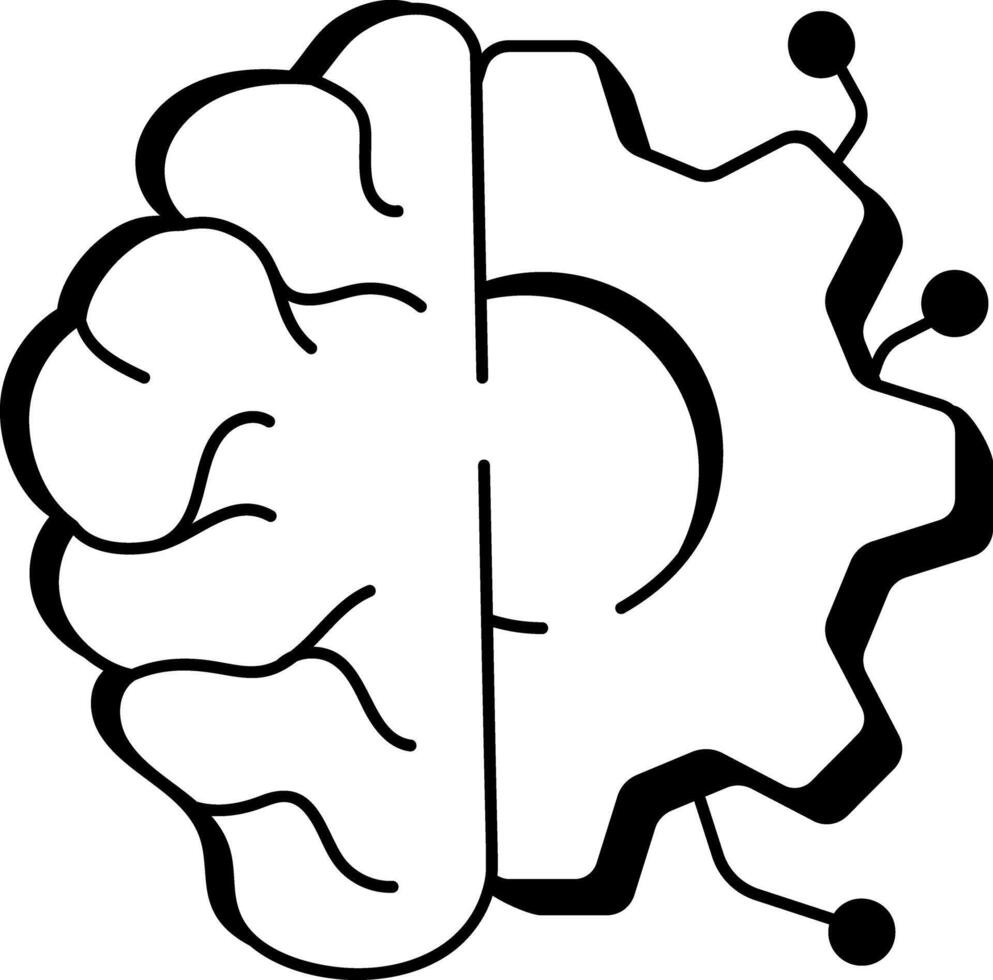 A sketchy style icon depicting an artificial intelligence technology vector