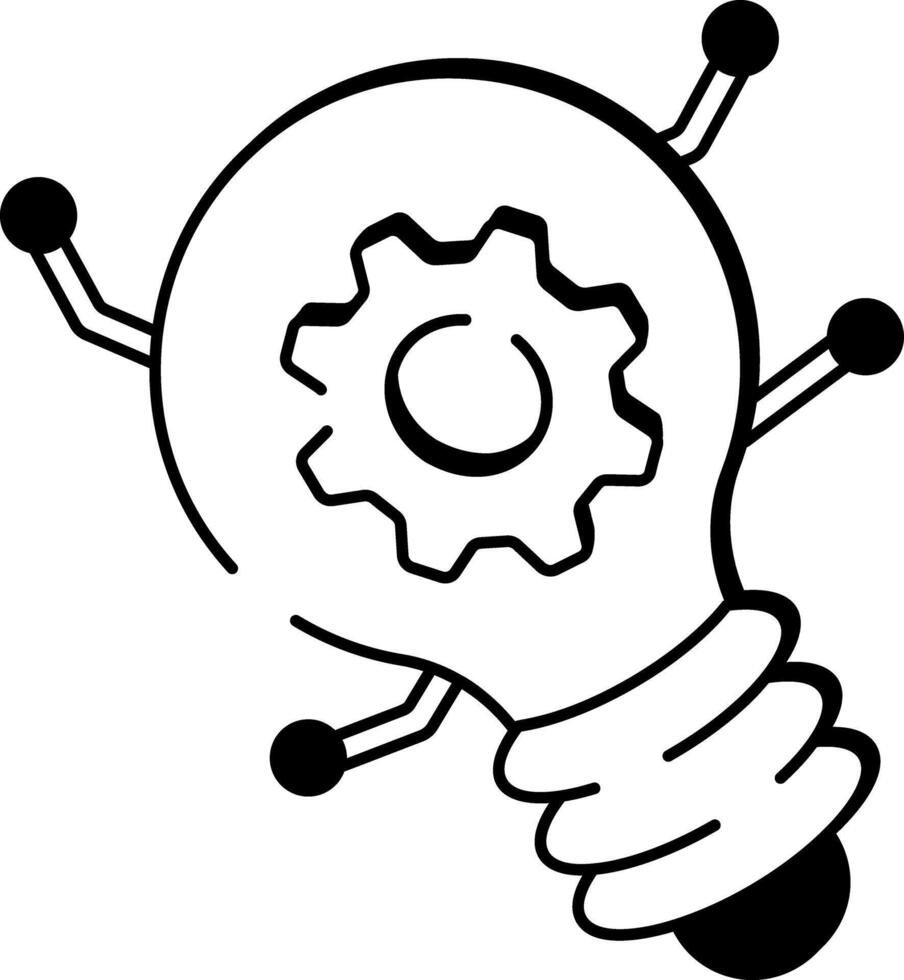 A sketchy style icon of deep learning neural network vector