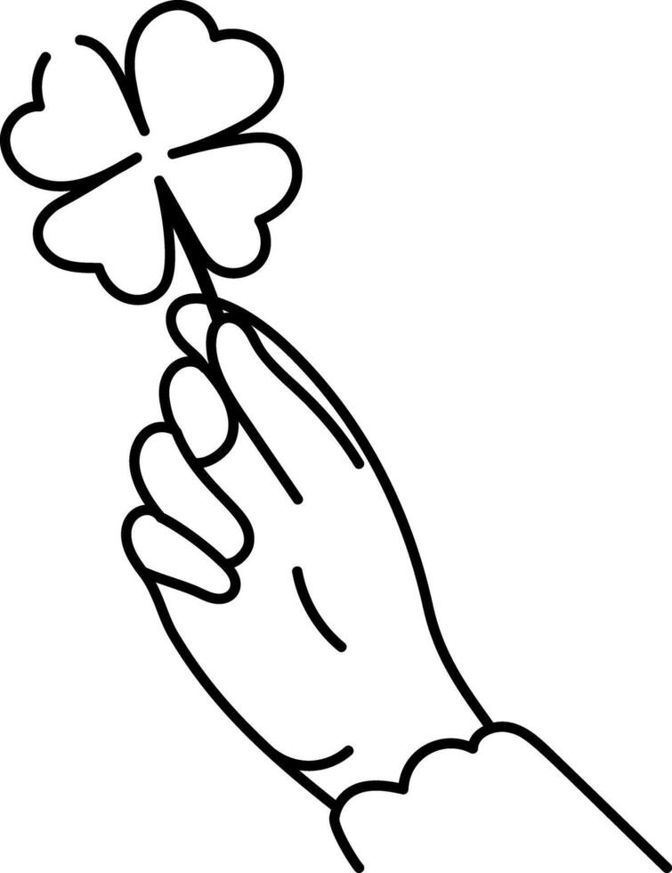 A sketchy style icon showing a clover leaf charm vector