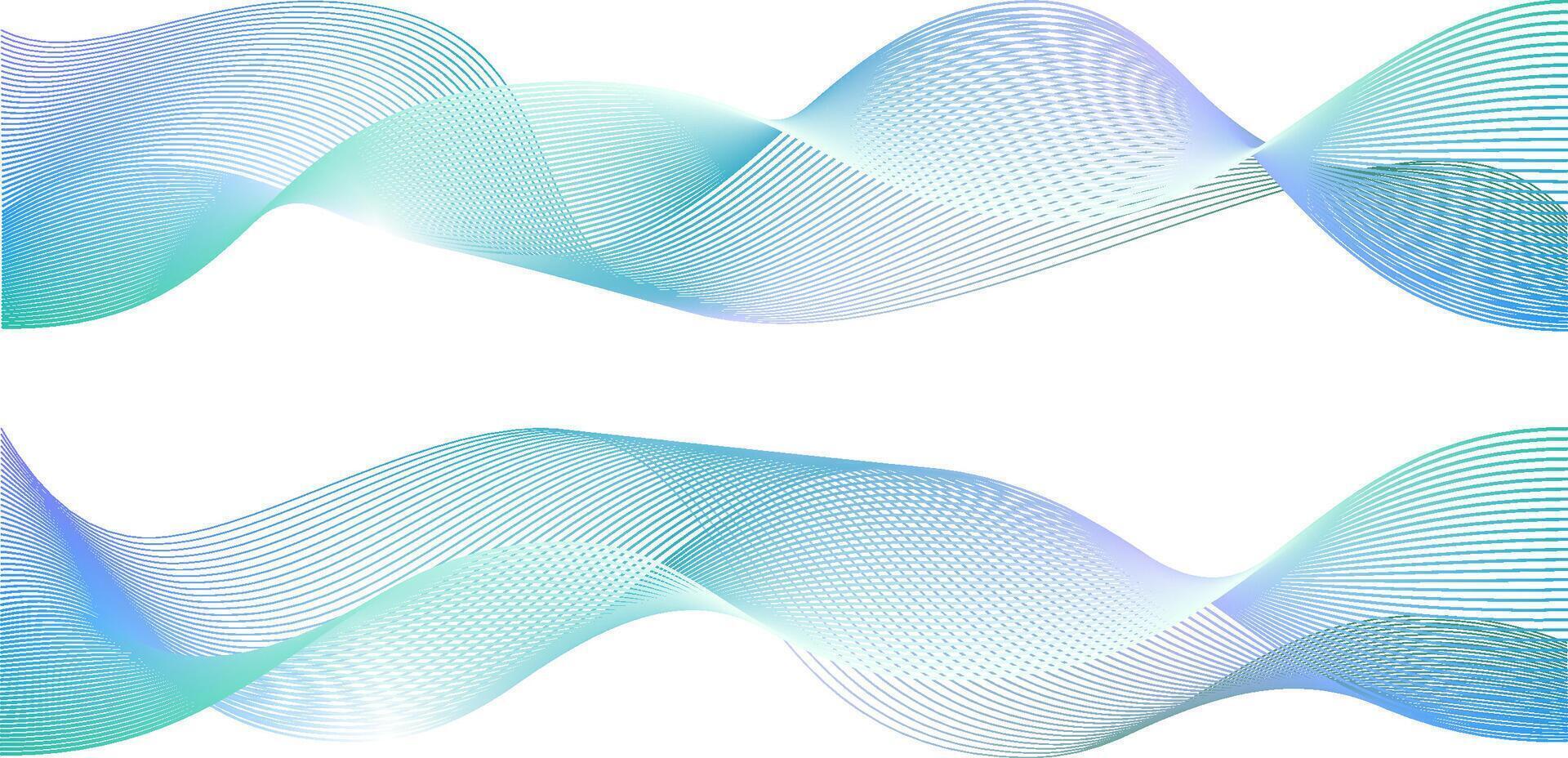 Abstract 3d wavy line overlay. 5g network neon pulse. blue ribbon gradient pattern. Neural music sound wave linear flow. Light dynamic mesh digital curved shape lattice. vector