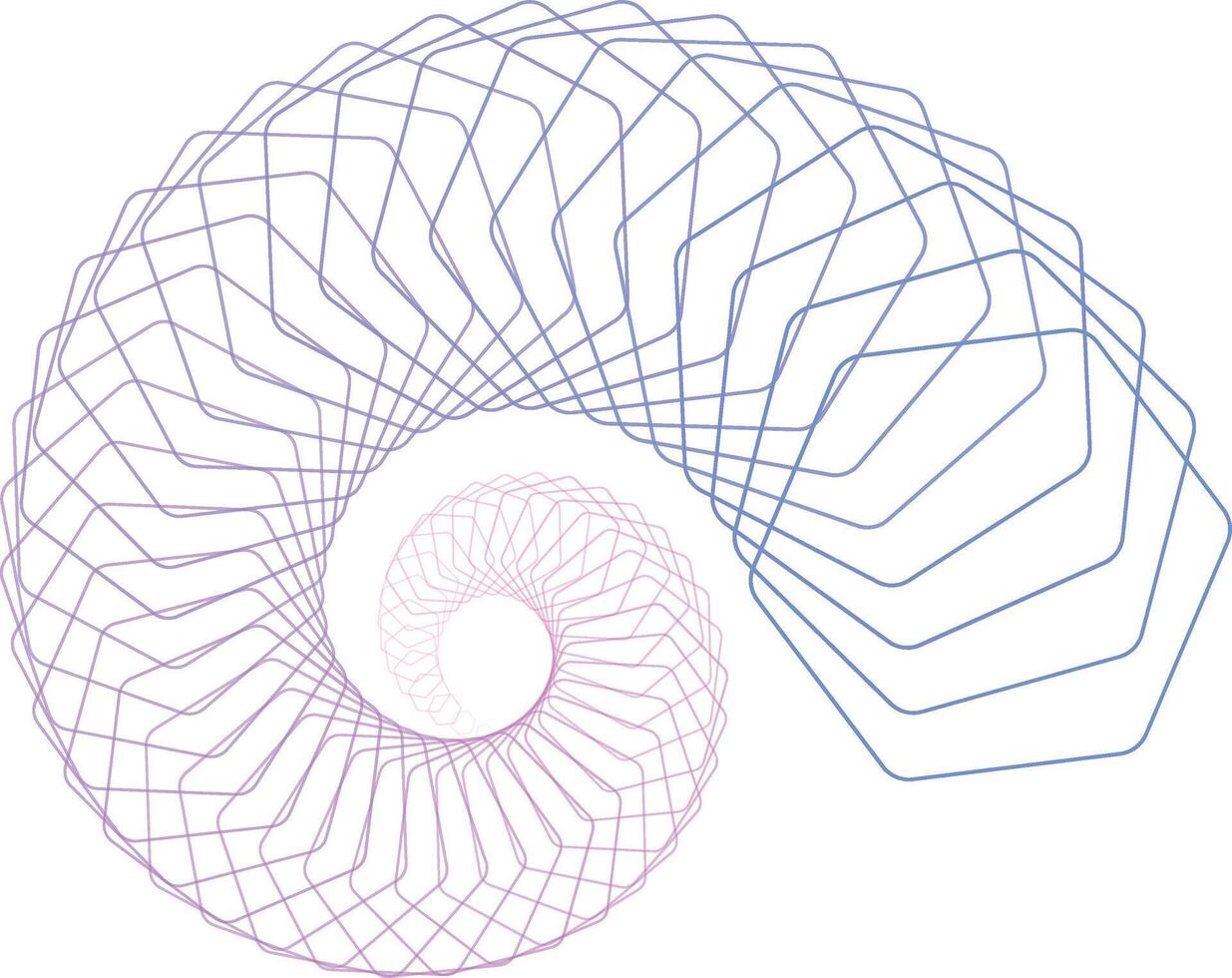 Abstract Line Art Hexagon Gradient Blend Line Element vector