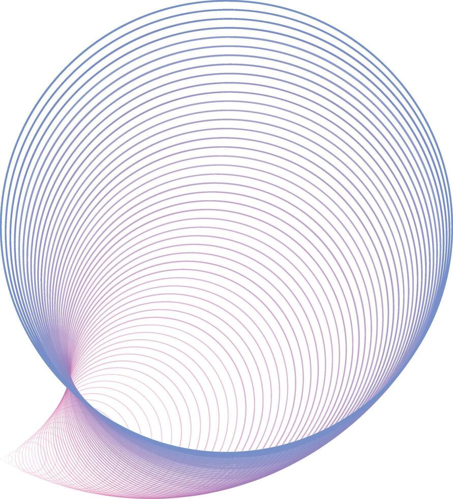 Abstract Line Art Circular Gradient Blend Line Element vector