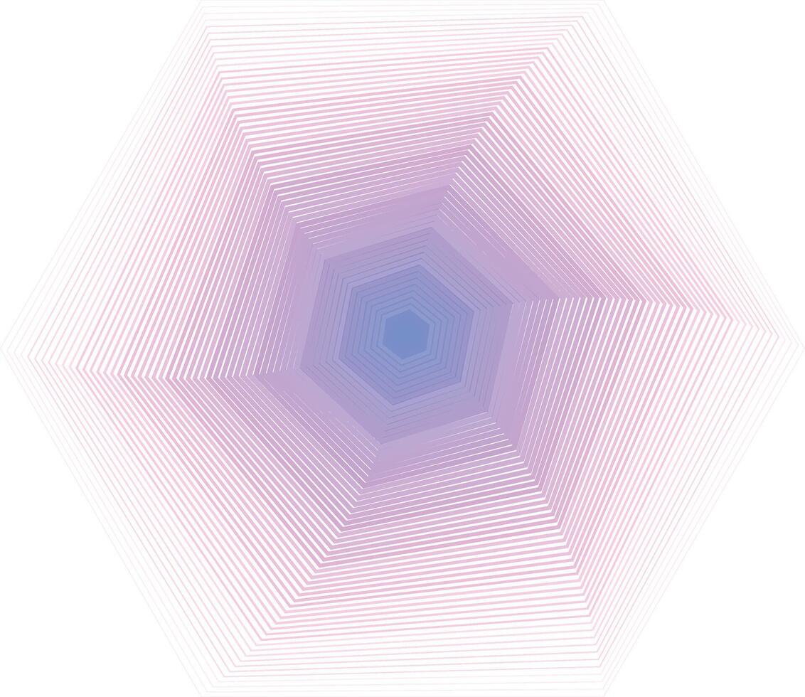 A hexagonal pattern with lines in purple and blue vector