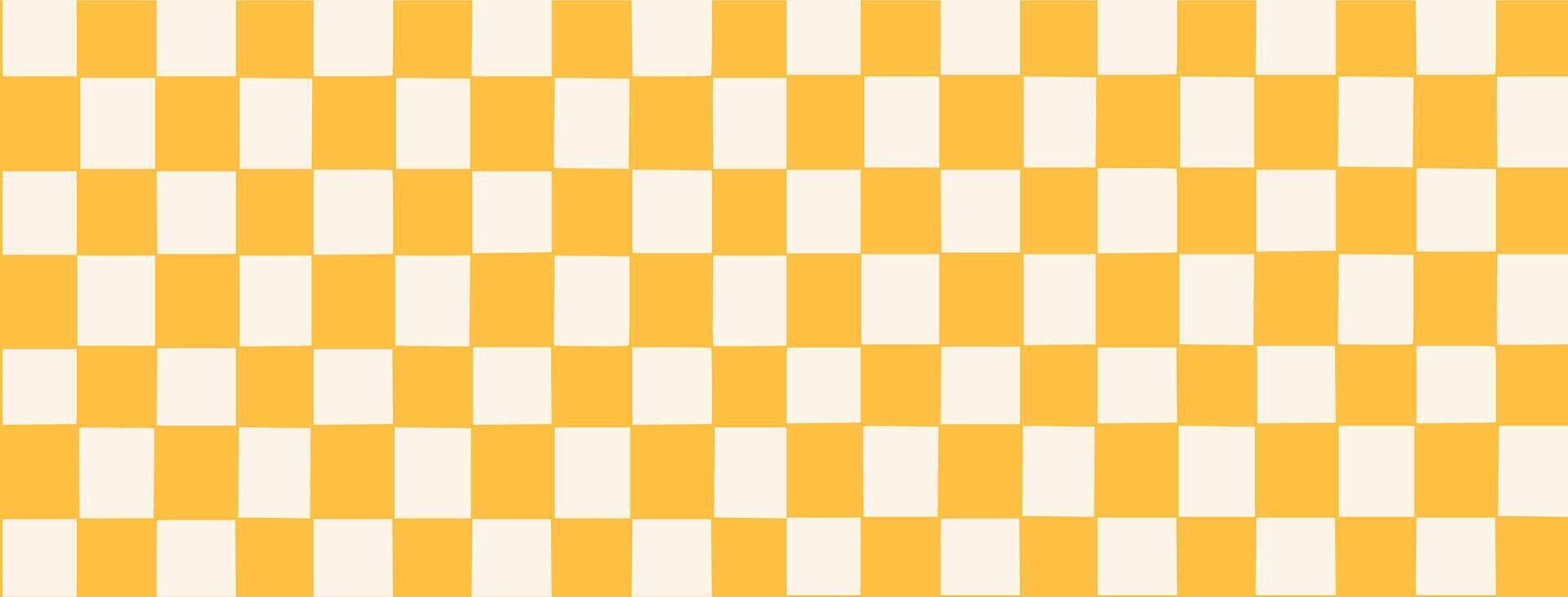 Check board yellow seamless pattern background. Checkered board style. Chess Pattern. Grid geometric rectangle shape. vector