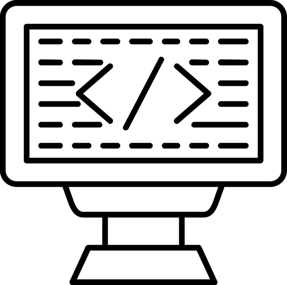 codificación icono programación código desarrollar vector