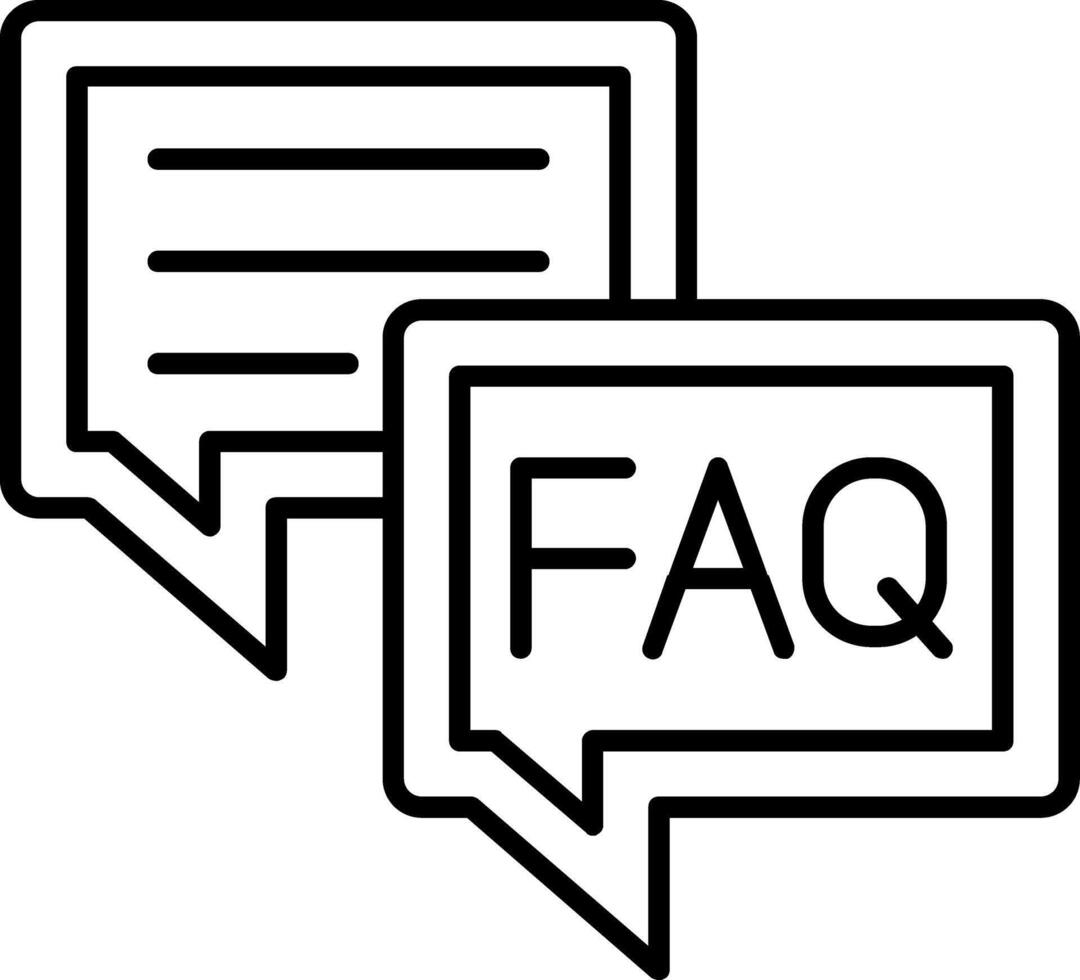 Faq line art design FAQ Questions vector