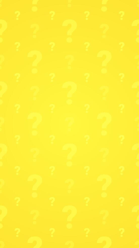 Simple Clean Vibrant Bold Question Mark Pattern on Yellow Vertical Background vector