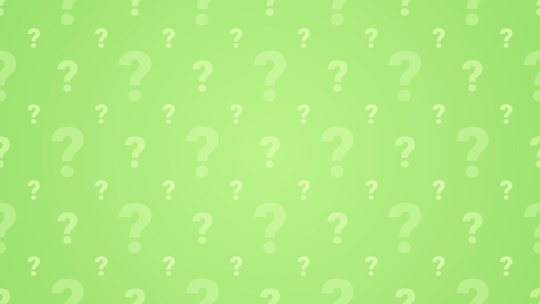 Simple Clean Vibrant Green Horizontal Background With Subtle Question Mark Pattern vector