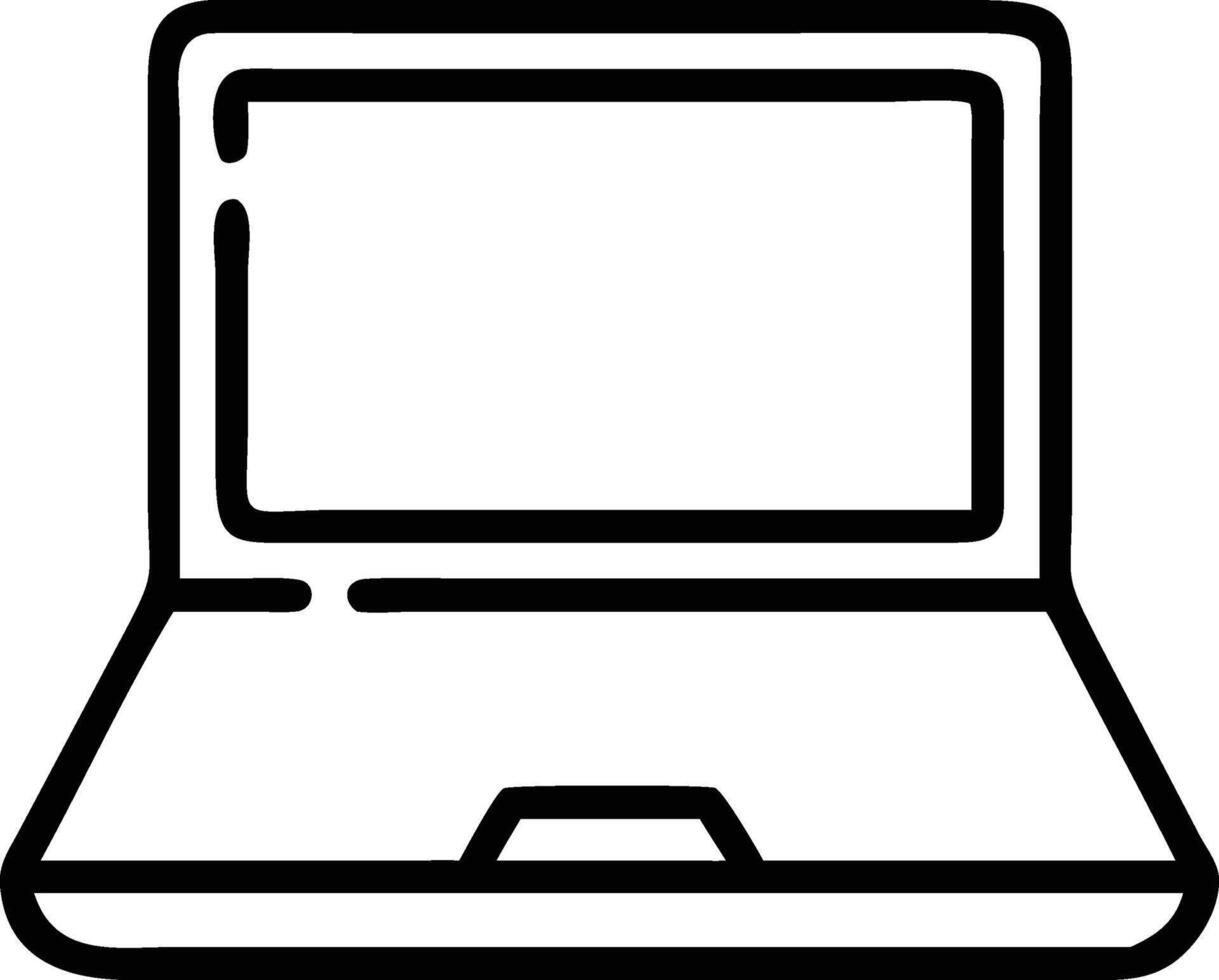Laptop computer icon for technology design and personal computing device use case vector