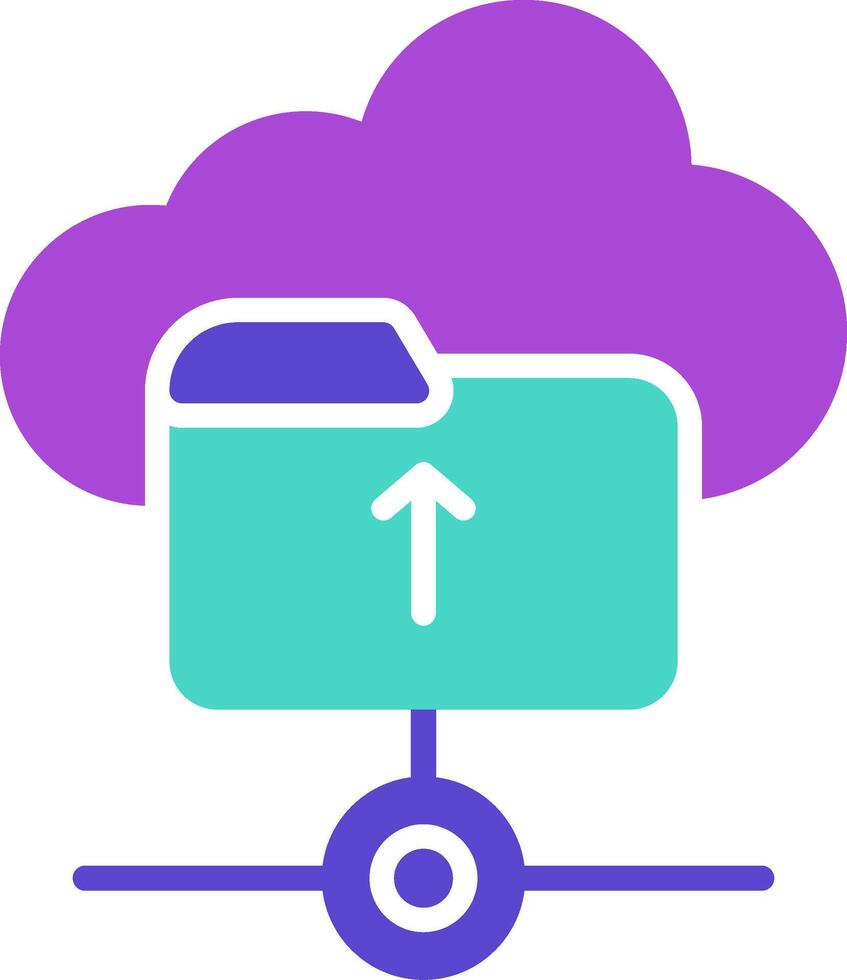 Upload File two color icon send transfer cloud vector