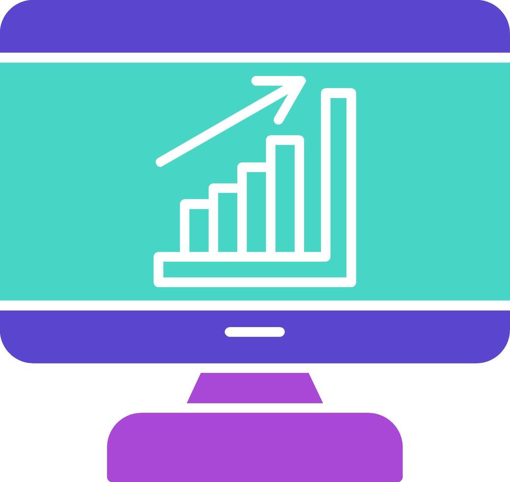 Graph two color icon chart data diagram vector