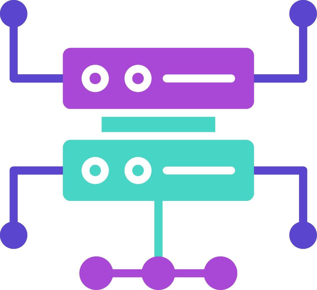 Hosting two color icon website server online vector