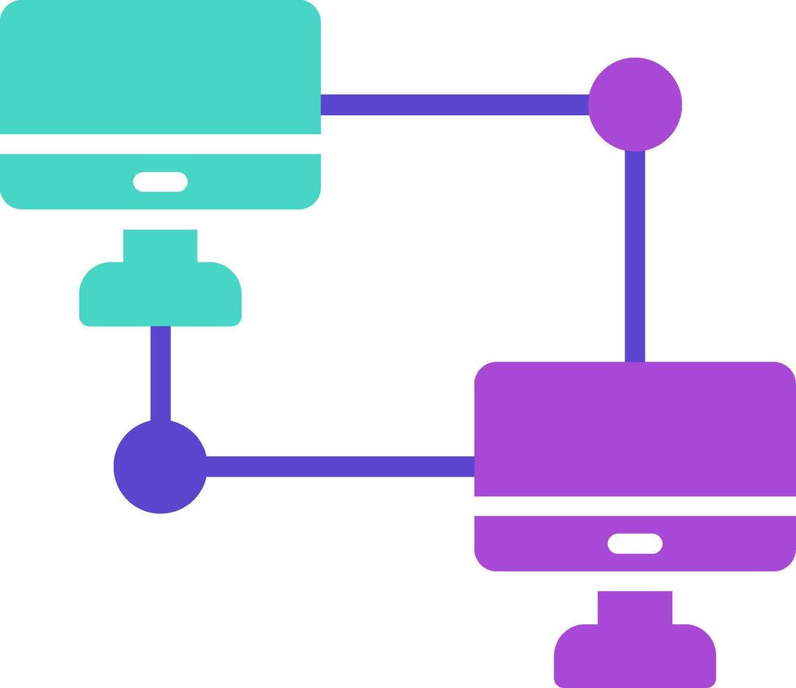 Peer To Peer two color icon network connect p2p vector