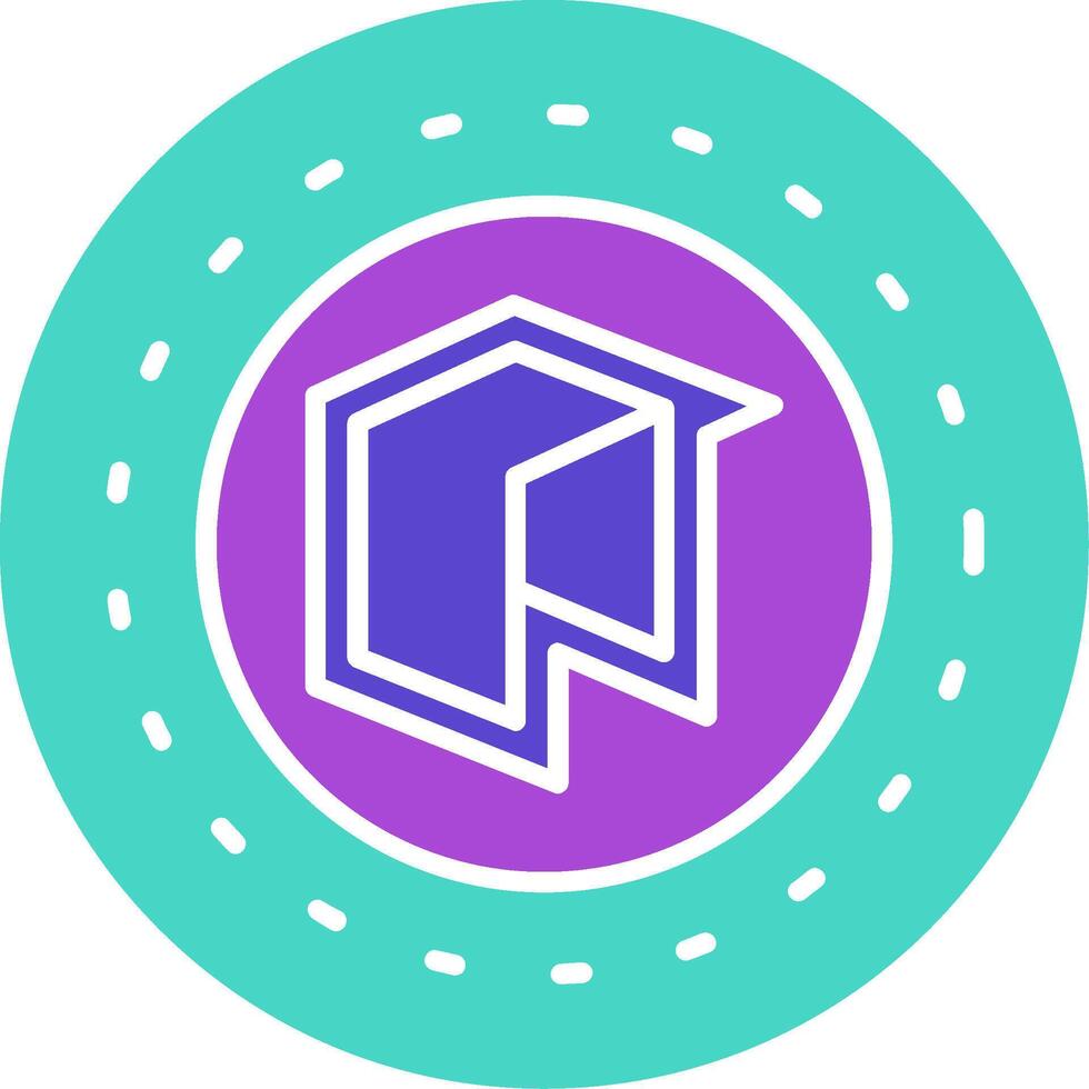 neo dos color icono cripto blockchain moneda vector