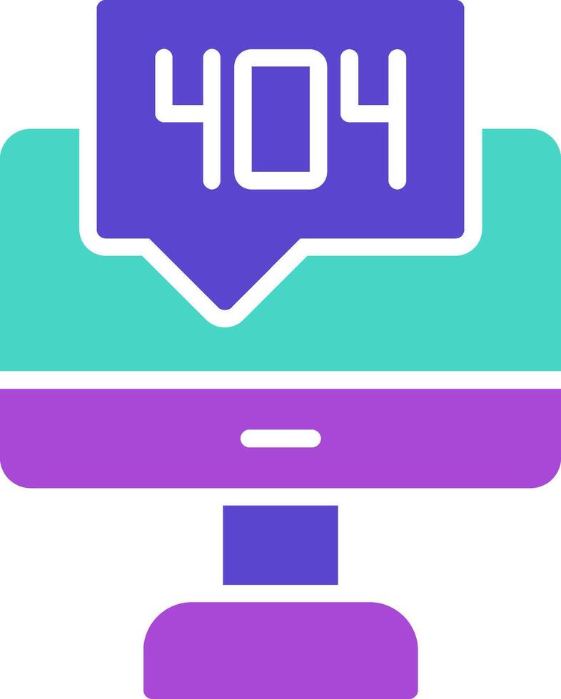 404 Error two color icon web page broken vector