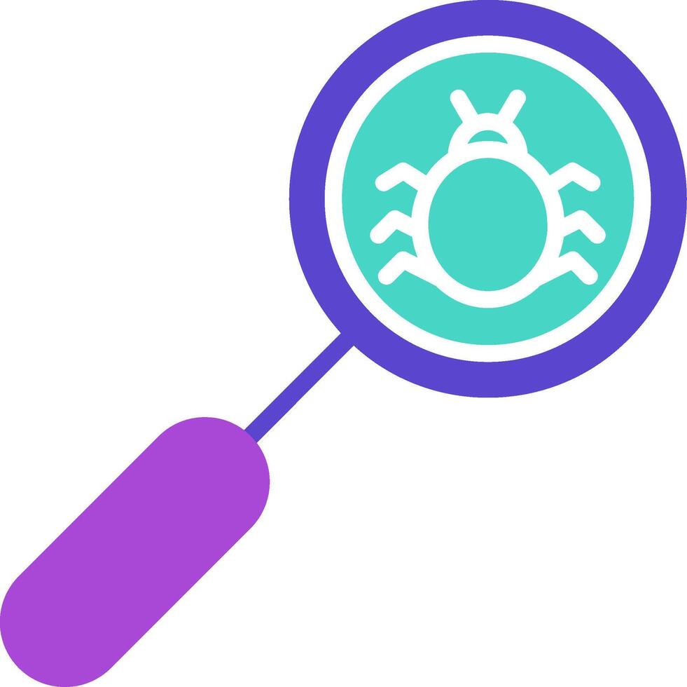 Bug two color icon error glitch code vector