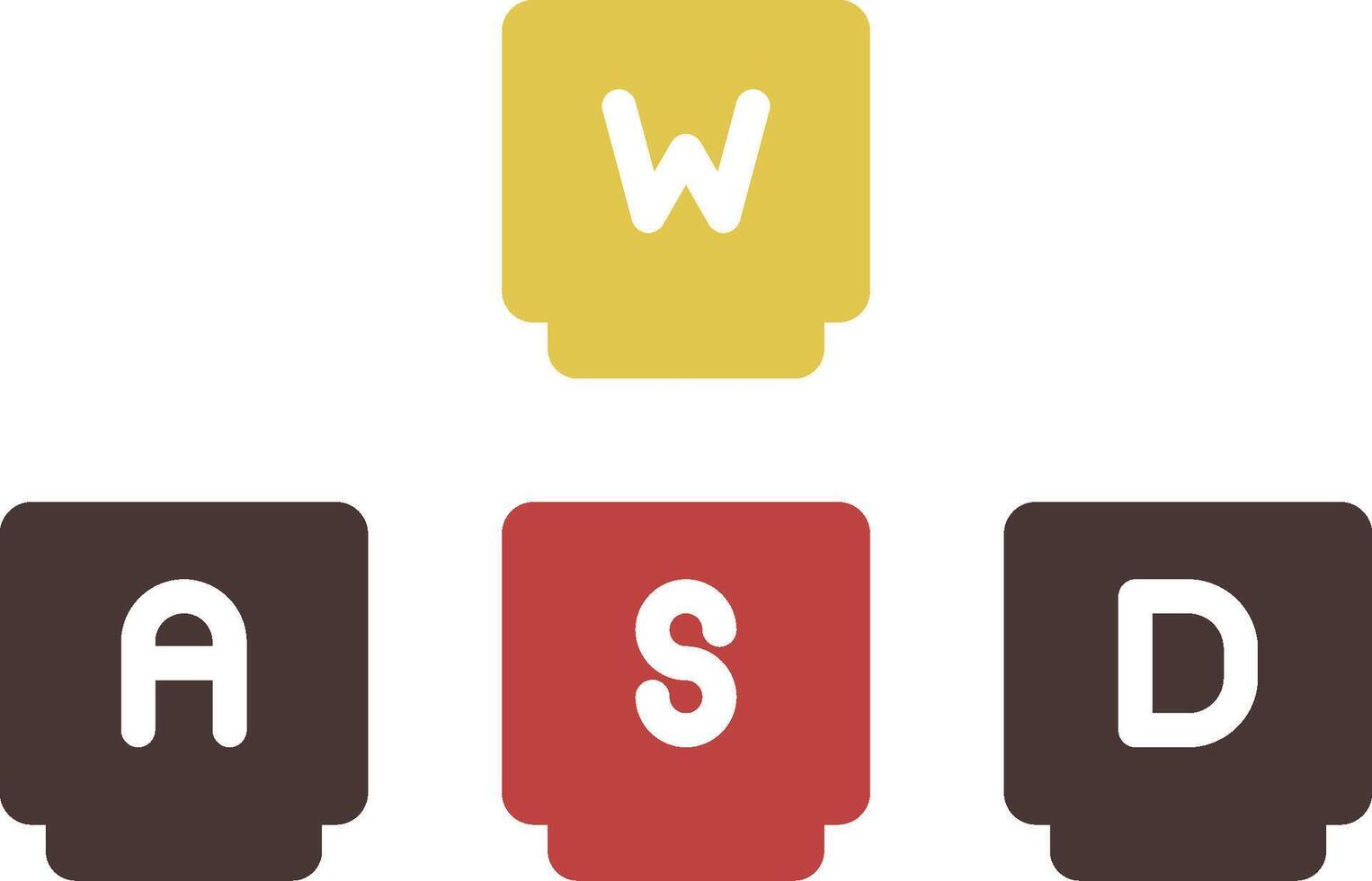 Wasd two color icon keyboard gaming controls vector