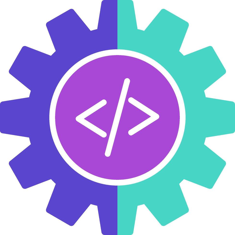 Coding two color icon programming web develop vector