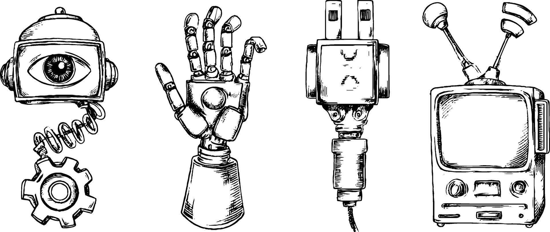 robótico mano, robot mano, robot mano, robot mano, robot mano, robot mano, vector