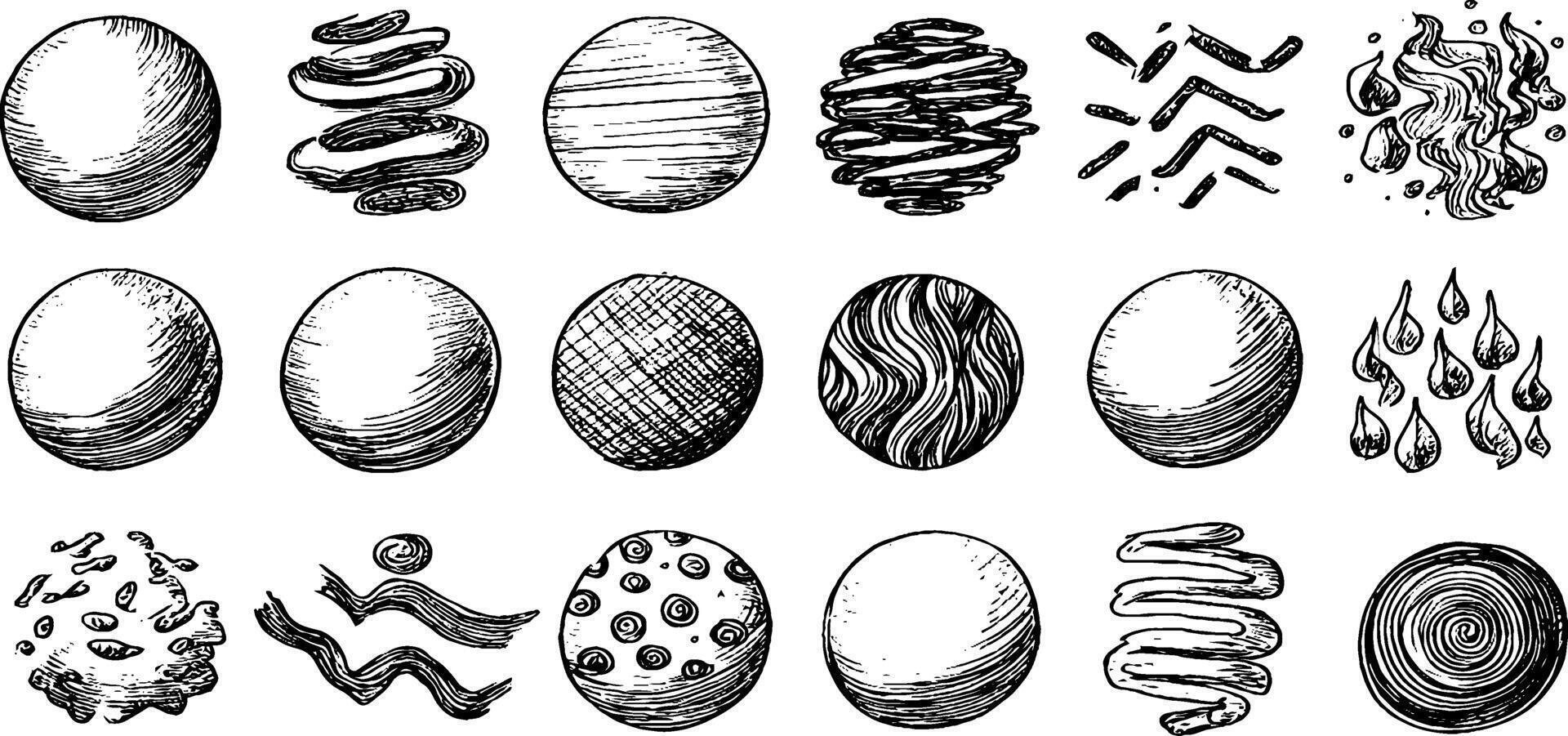 A set of hand drawn eggs and eggs in different shapes vector