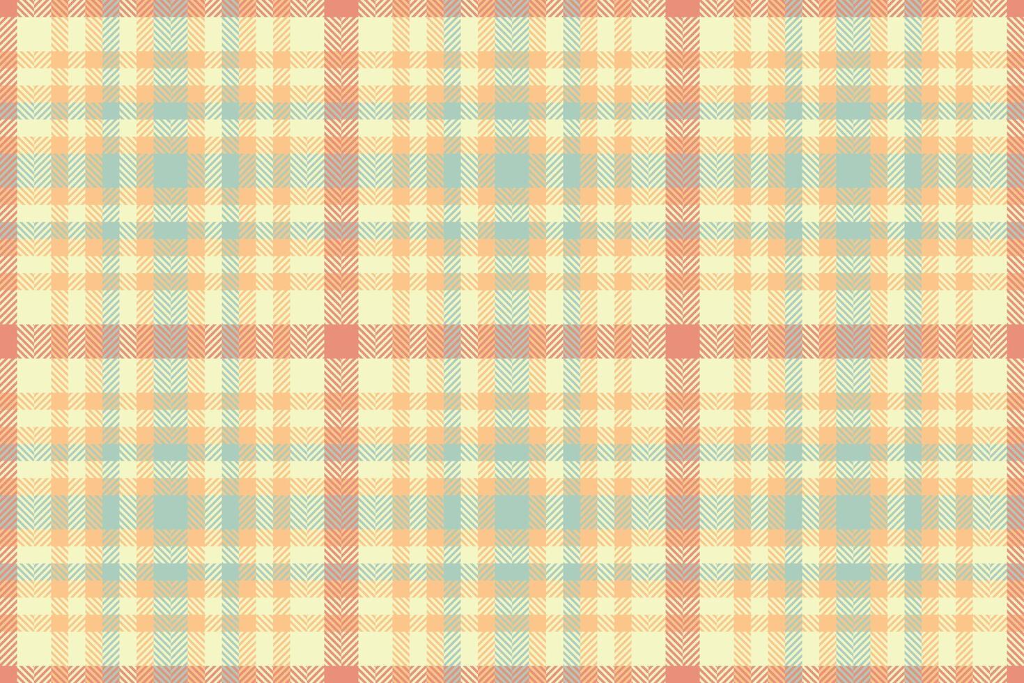 Horizontal textile pattern tartan, curve background texture . Yuletide fabric check seamless plaid in light and orange colors. vector