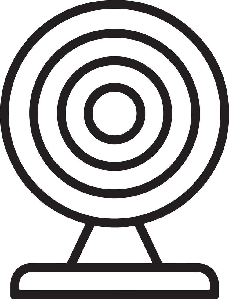 Simple outline icon of a webcam with a circular lens and a stable base on a white background vector