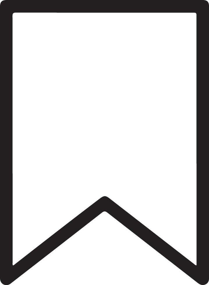 Simple black outline of a bookmark icon on a white background representing saving or favoriting content vector