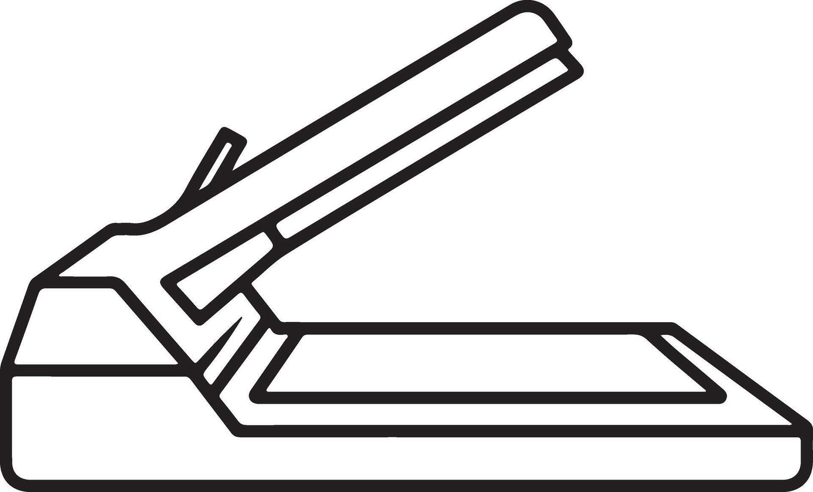 Simple line drawing icon of an open flatbed scanner ready for document scanning vector