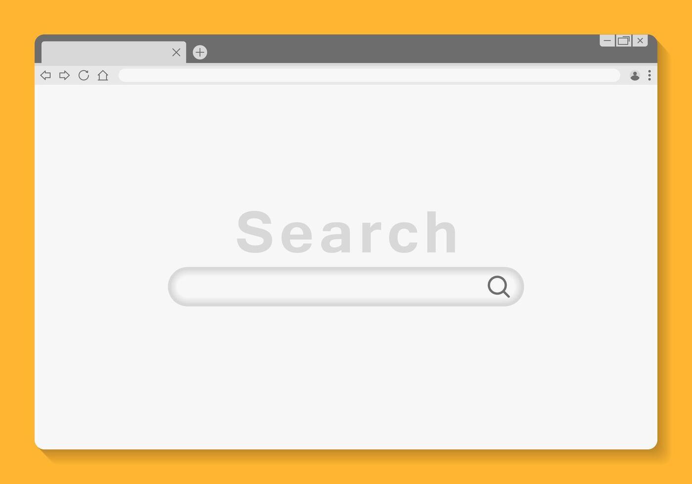 Web browser window mockup. User interface template vector