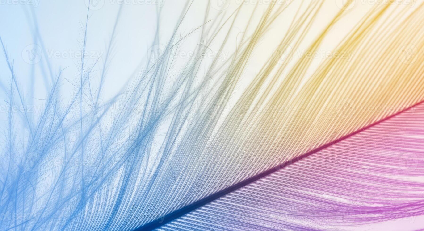 An abstract view looking up through a translucent, iridescent material with folds and creases, creating a colorful light effect background. photo