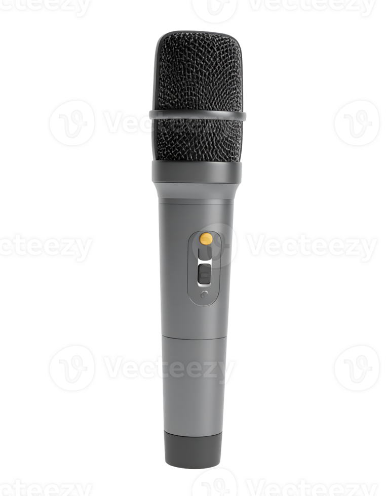 Wireless Microphone Features, Design, and Functionality on Transparent Background png