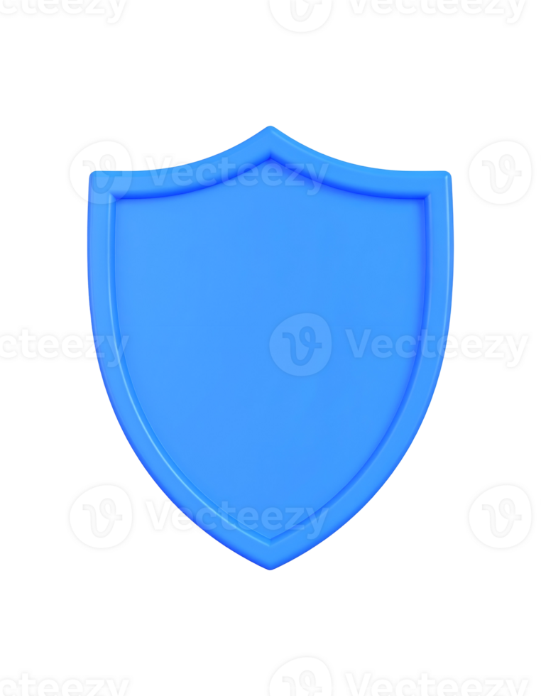 Create a 3D Blue Shield with Transparent Background, Easy Tutorial for Beginners png