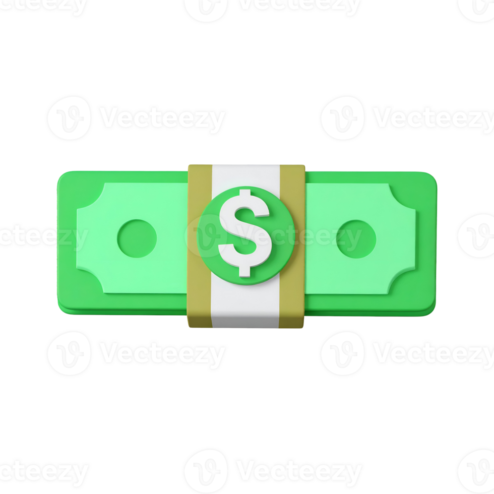 Create a Stack of Money with a Transparent Background Using 3D Modeling png